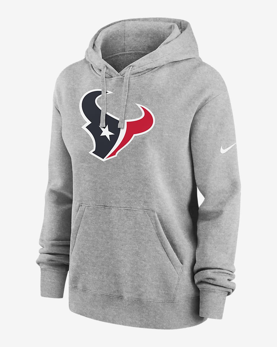 Sudadera con gorro sin cierre Nike de la NFL para mujer Houston Texans Club - Carbón jaspeado