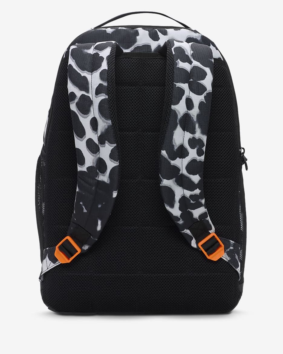 Nike Brasilia Backpack (Medium, 24L) - Light Smoke Grey/Black/Total Orange