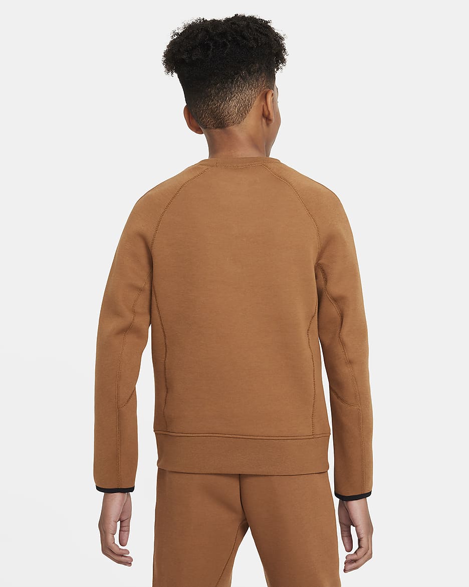 Nike Sportswear Tech Fleece Big Kids' (Boys') Sweatshirt - Light British Tan/Black/Black