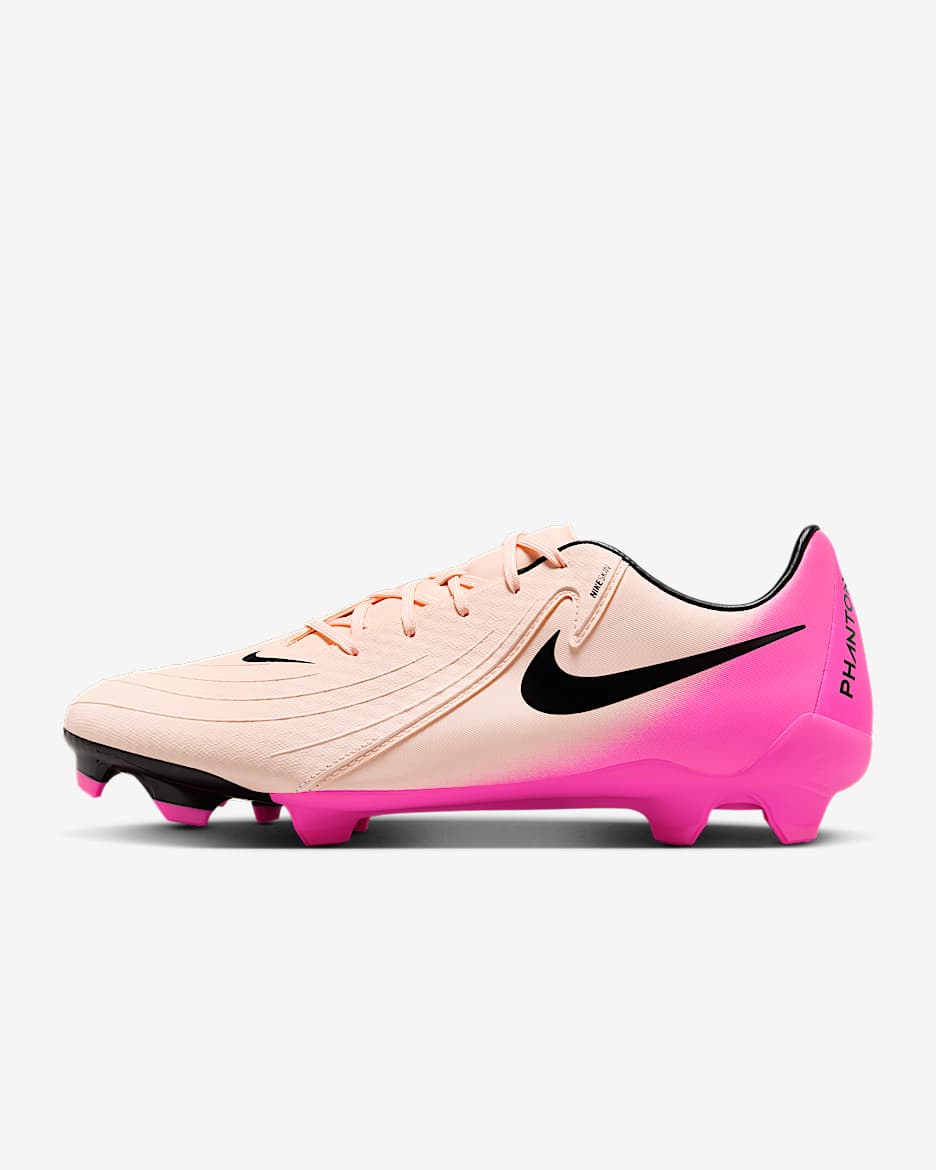 Tacos de fútbol MG de corte low Nike Phantom GX 2 Academy - Tinte carmesí/Avalancha rosa/Negro