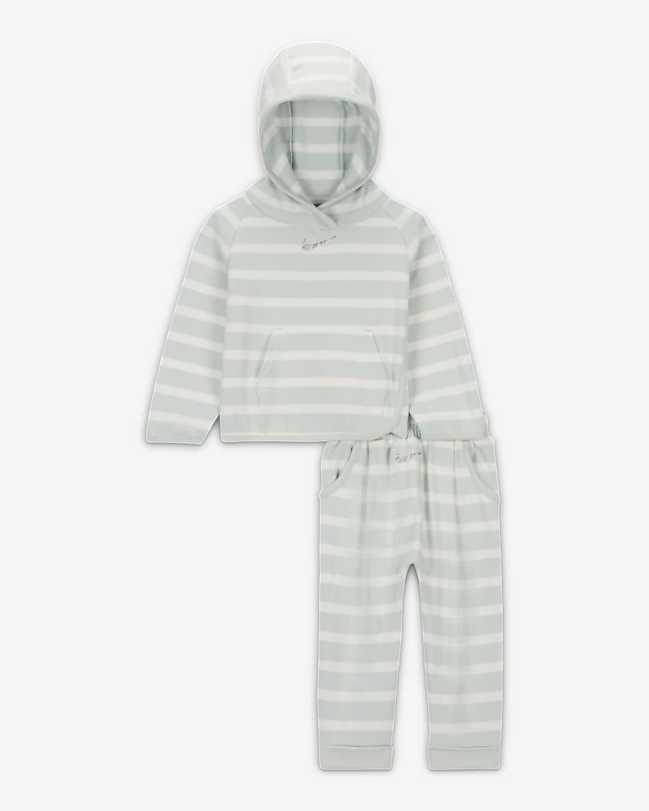 Nike ReadySet Baby (12-24M) 2-Piece Striped Pants Set - Light Silver