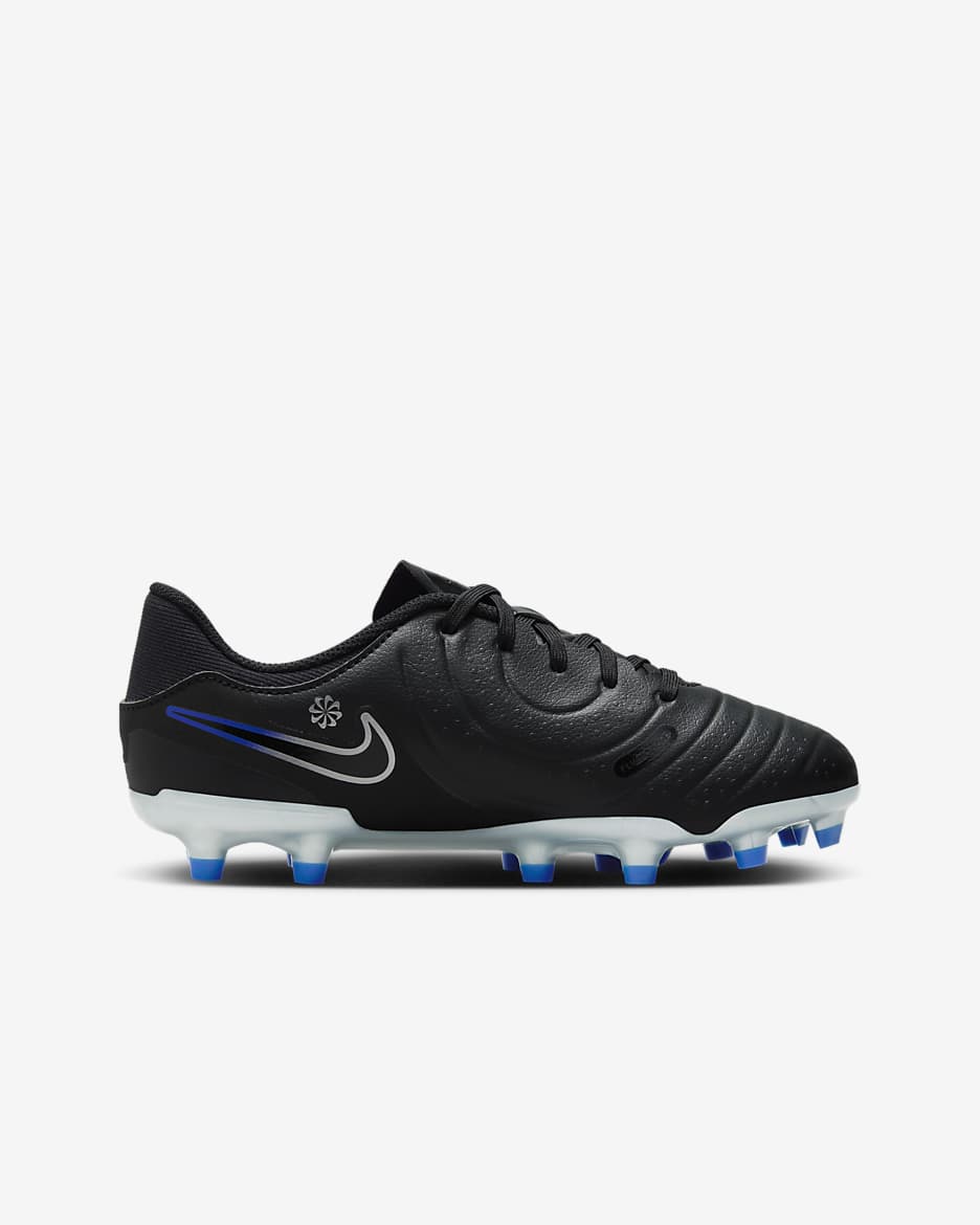 Scarpa da calcio multiterreno a taglio basso MG Nike Jr. Tiempo Legend 10 Academy – Bambino/a e ragazzo/a - Nero/Hyper Royal/Chrome