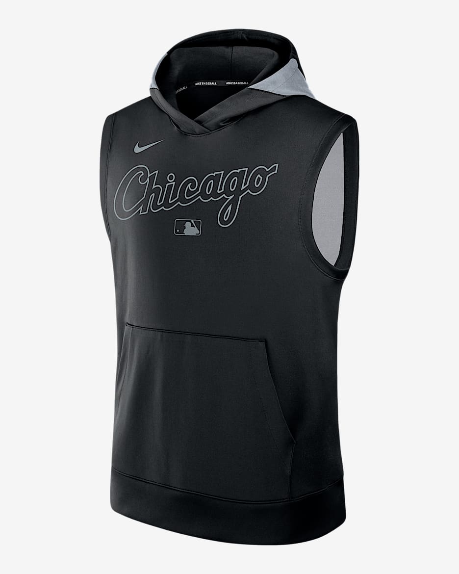 Sudadera con gorro sin cierre ni mangas Nike Dri-FIT de la MLB para hombre Chicago White Sox Authentic Collection - Negro