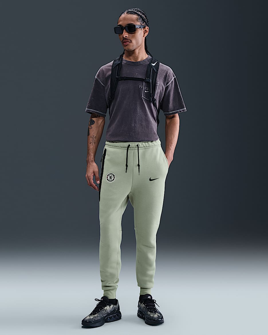 Chelsea FC Tech Nike Football joggebukse i fleece til herre - Jade Horizon/Galactic Jade