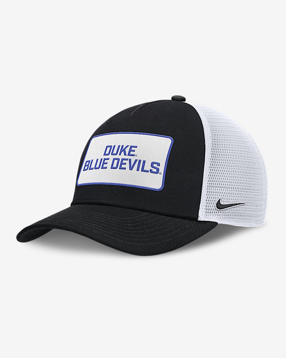Gorra de rejilla universitaria Nike ajustable para hombre Duke On-Field Rise - Negro