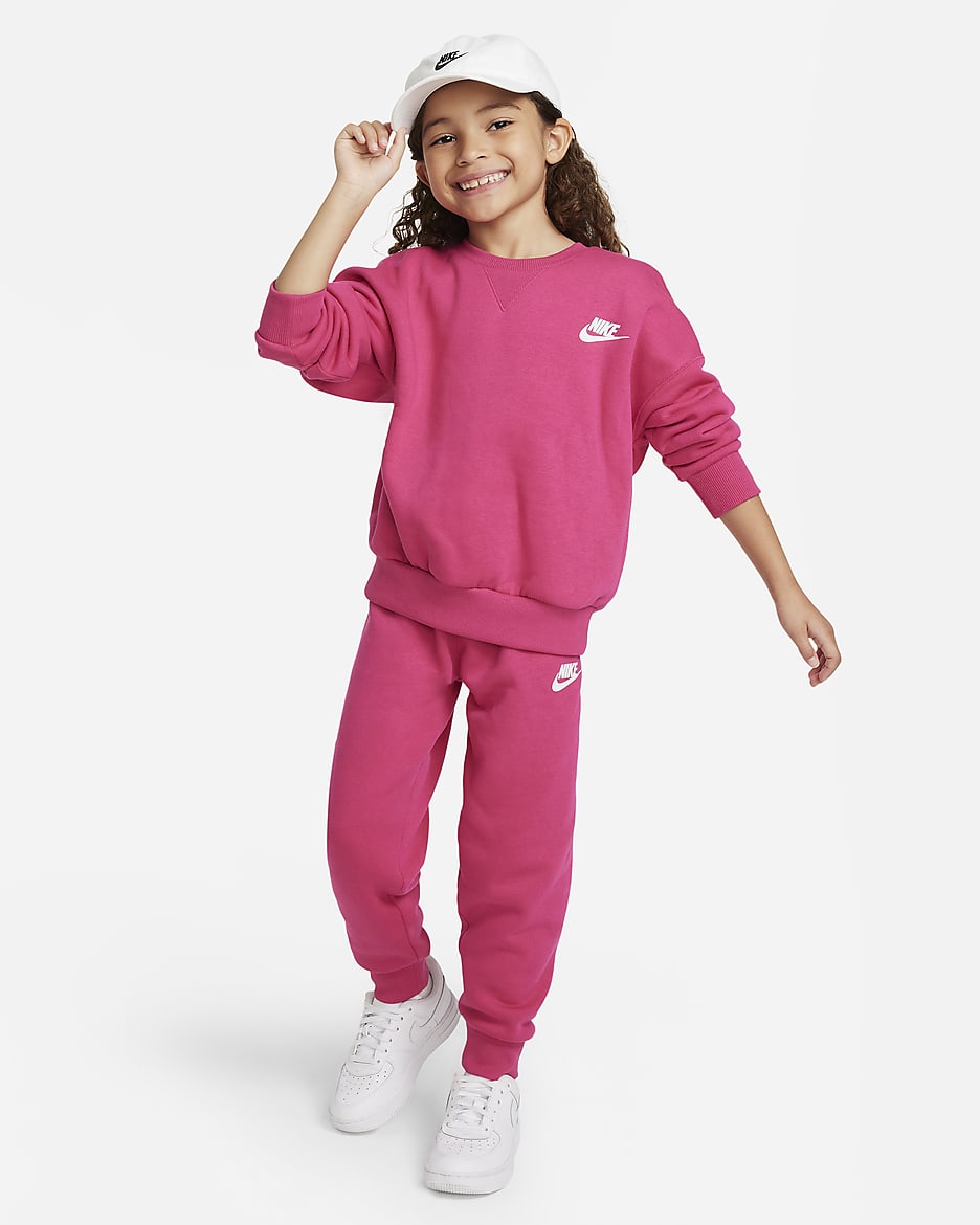 Nike Snow Day Fleece Crew Set Little Kids 2-Piece Set - Fireberry