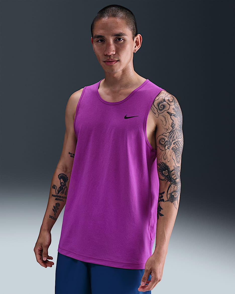 เสื้อกล้ามฟิตเนสแขนกุดผู้ชาย Nike Dri-FIT Hyverse - Vivid Purple/ดำ