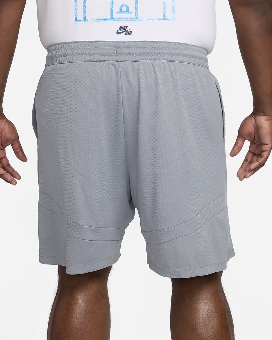 Shorts de básquetbol de 20 cm Dri-FIT para hombre Nike Icon - Gris azulado/Gris azulado/Gris azulado/Blanco