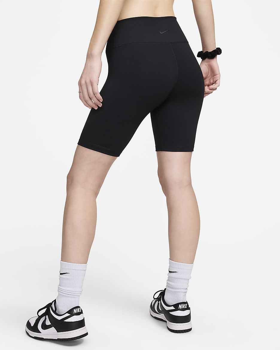 Nike One Bike Shorts mit hohem Taillenbund für Damen (ca. 20,5 cm) - Schwarz/Schwarz