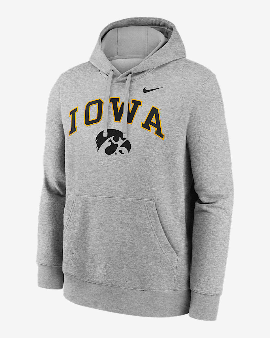 Iowa Arch Men's Nike College Pullover Hoodie - Grey