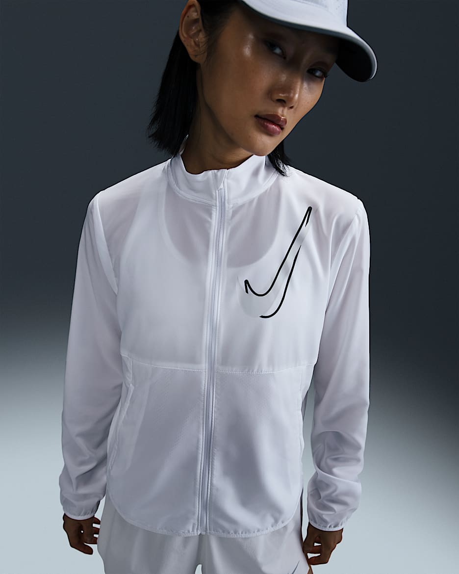 ナイキ スウッシュ ウィメンズ Dri-FIT ランニングジャケット - ホワイト