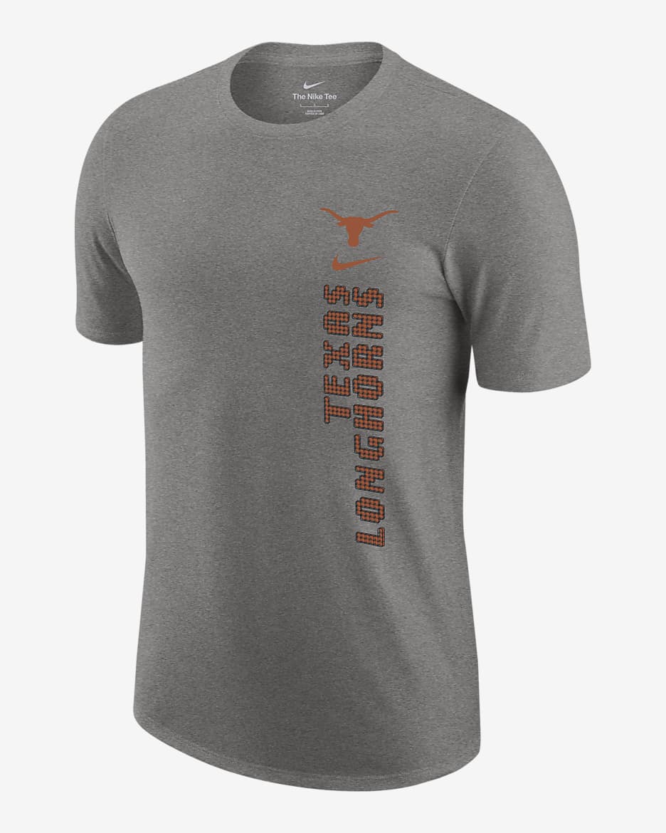 Texas Men's Nike College Crew-Neck T-Shirt - Dark Grey Heather