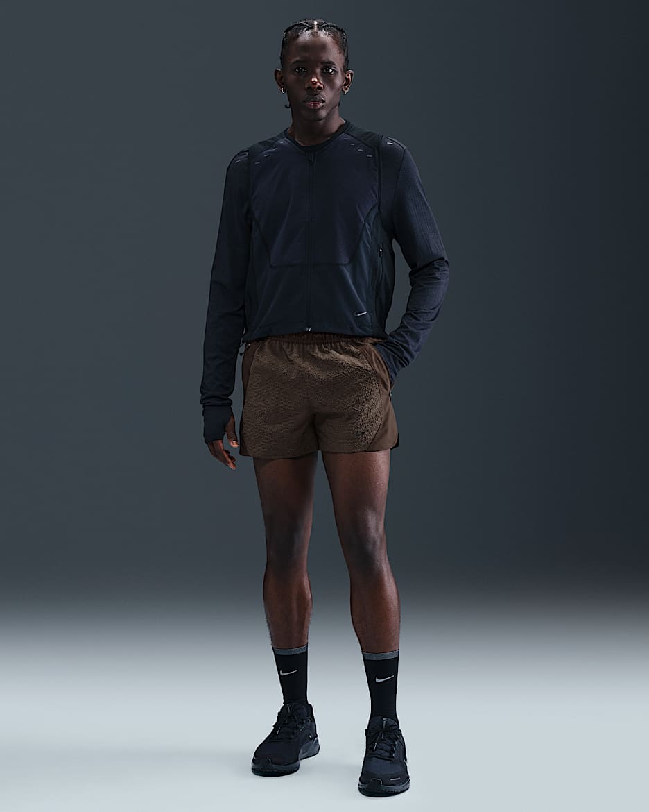 Short de running avec sous-short intégré Dri-FIT ADV Nike Run 13 cm pour homme - Baroque Brown/Noir