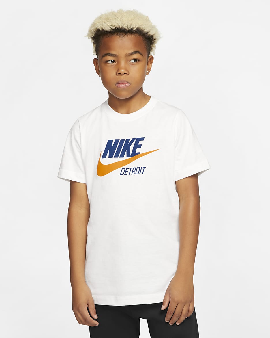 Nike Sportswear Detroit Big Kids' T-Shirt - White