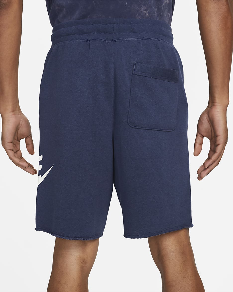 Nike Club Alumni Men's French Terry Shorts - Midnight Navy/White/White