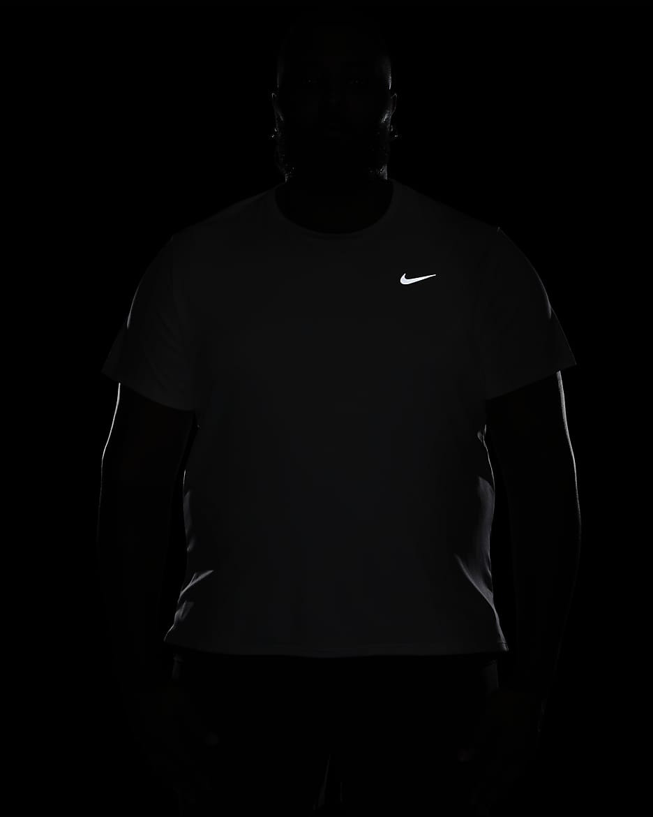 Nike Miler Dri-FIT UV kortermet løpeoverdel til herre - Hvit