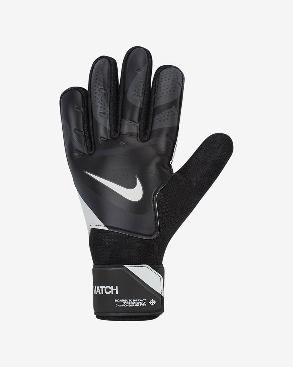 Gants de foot pour gardien de but Nike Match - Noir/Dark Grey/Blanc