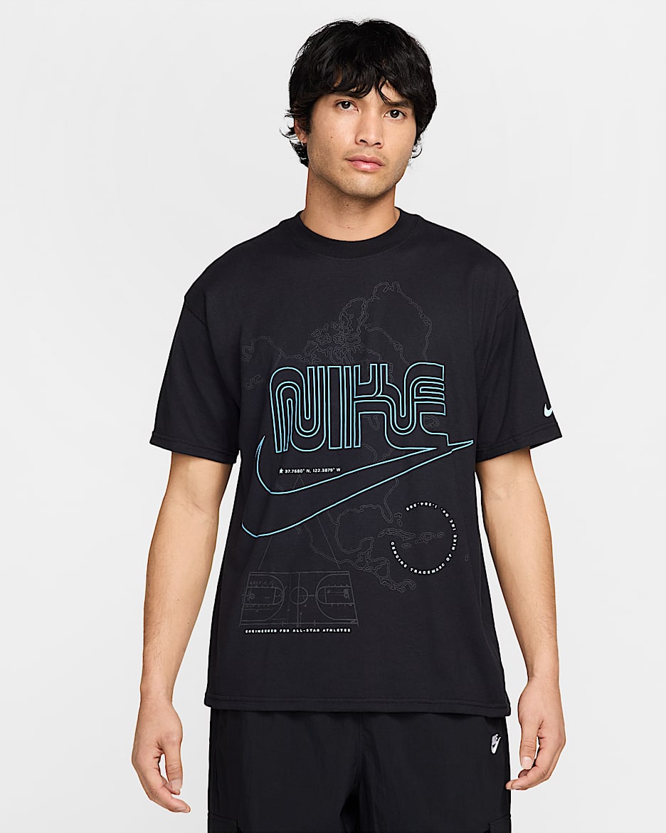 Playera Max90 para hombre Nike Sportswear - Negro/Azul universitario/Azul glacial