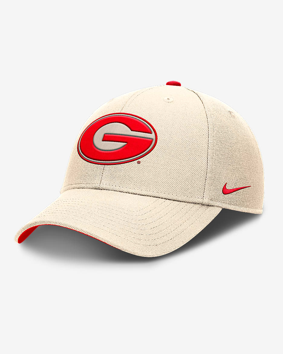 Georgia Primetime Rise Men's Nike Dri-FIT College Trucker Adjustable Hat - Natural