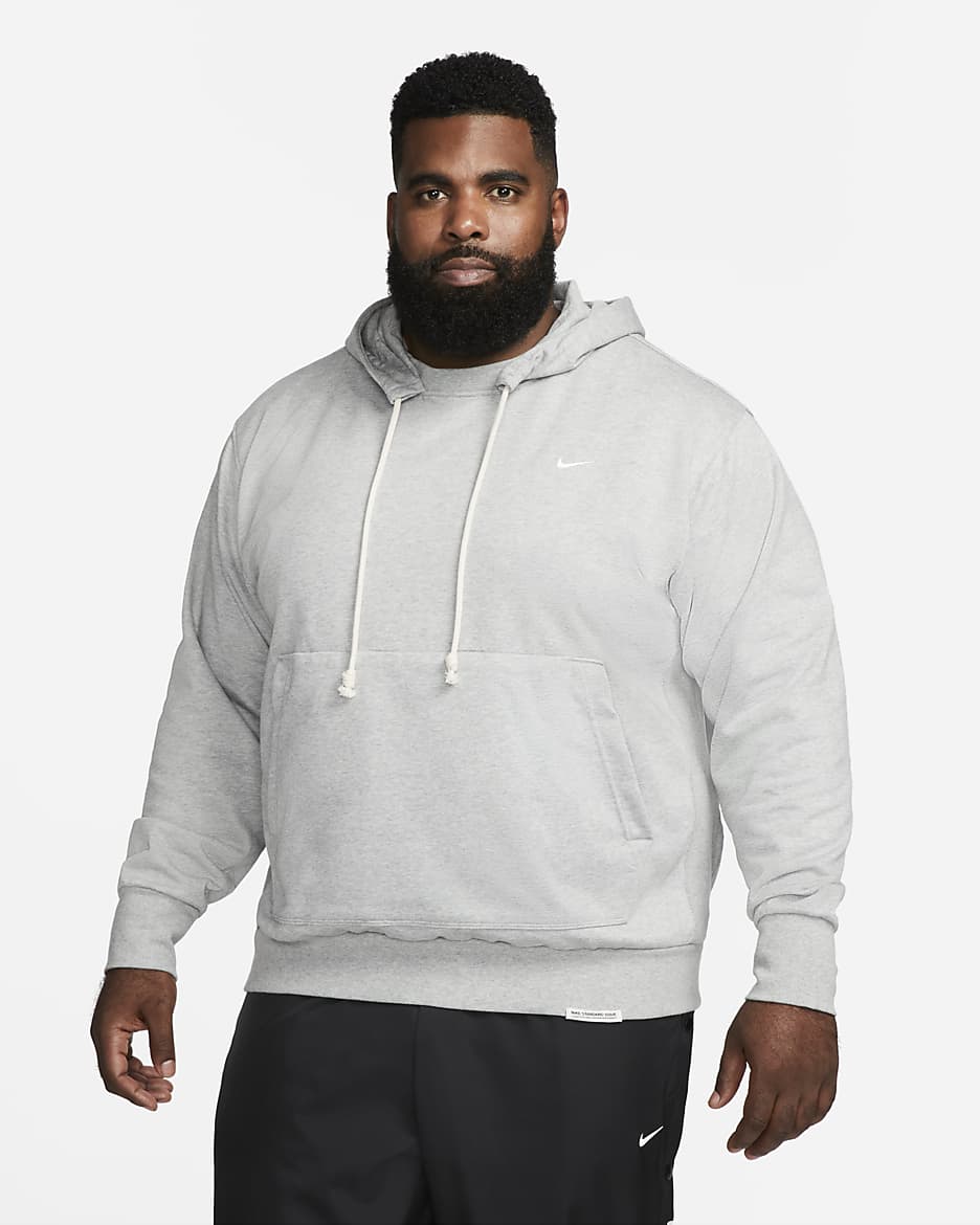 Nike Standard Issue Men's Dri-FIT Pullover Basketball Hoodie - Dark Grey Heather/Pale Ivory