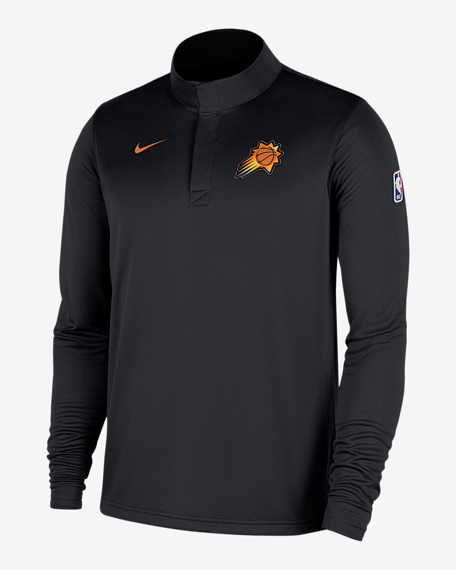 Phoenix Suns Men's Nike Dri-FIT NBA 1/4-Zip Long-Sleeve Top - Black/Clay Orange