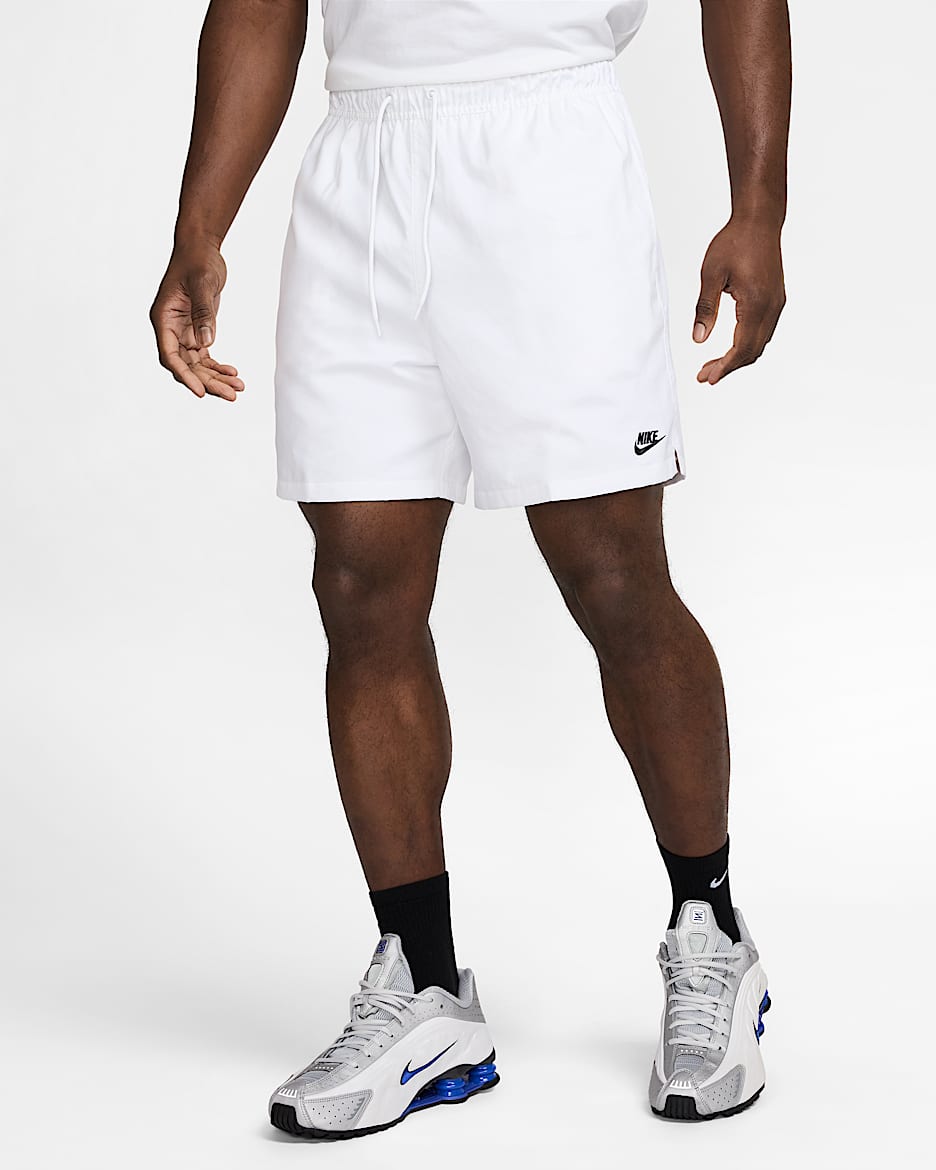 Shorts de tejido Woven Flow para hombre Nike Club - Blanco/Negro