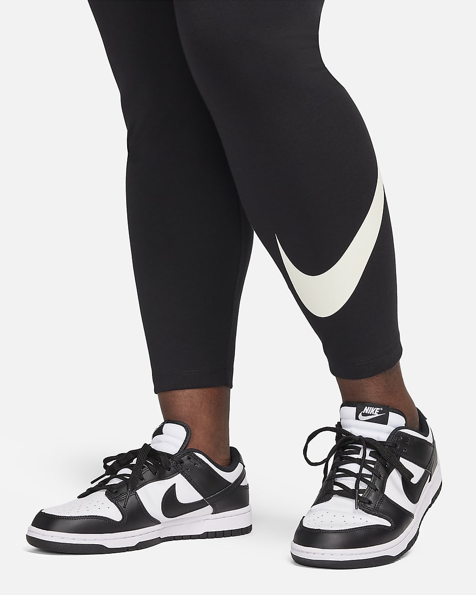 Nike Sportswear Classics Women's High-Waisted Graphic Leggings (Plus Size) - Black/Sail