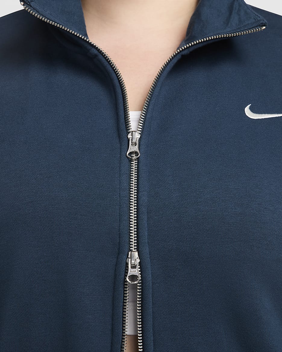 Nike Sportswear Phoenix Fleece Women's Oversized Track Jacket (Plus Size) - Armory Navy/Sail