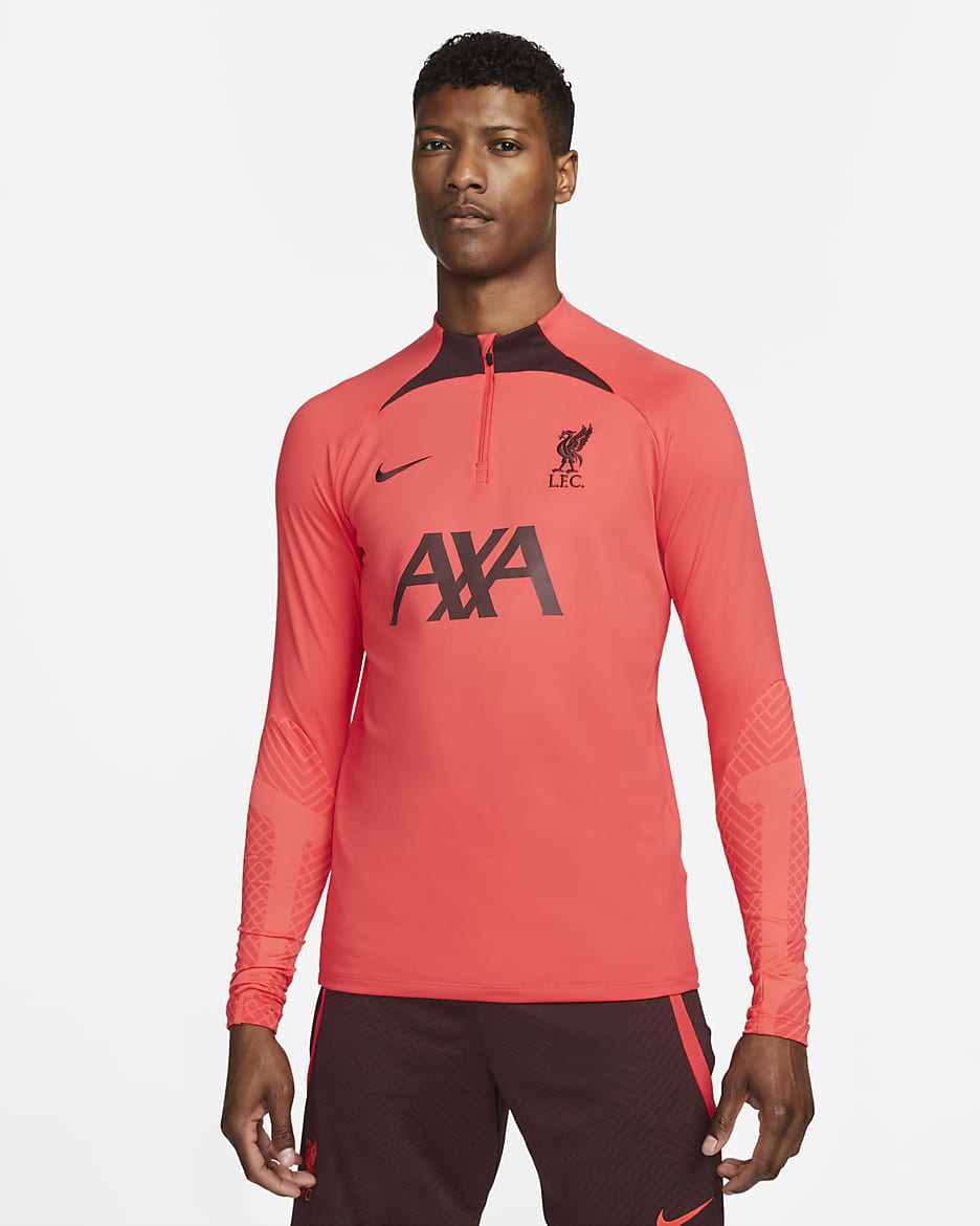 リバプール FC ストライク メンズ ナイキ Dri-FIT サッカー ドリルトップ - サイレンレッド/バーガンディクラッシュ/バーガンディクラッシュ