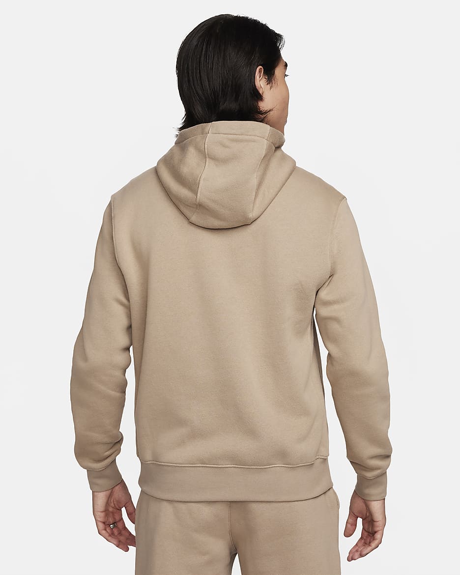 Nike Sportswear Club Fleece Men's Full-Zip Hoodie - Khaki/Khaki/White