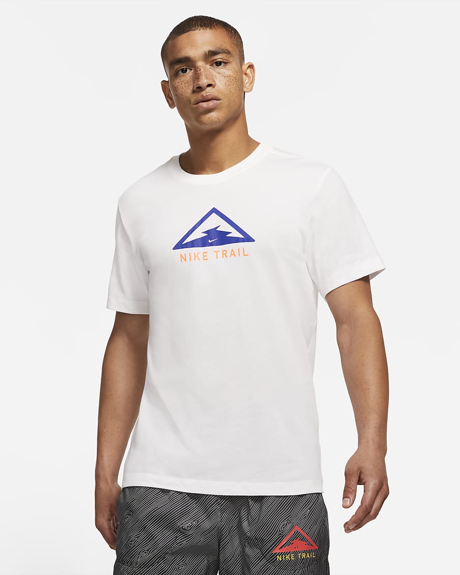 Nike Dri-FIT Trail Men's Trail Running T-Shirt - White/Astronomy Blue