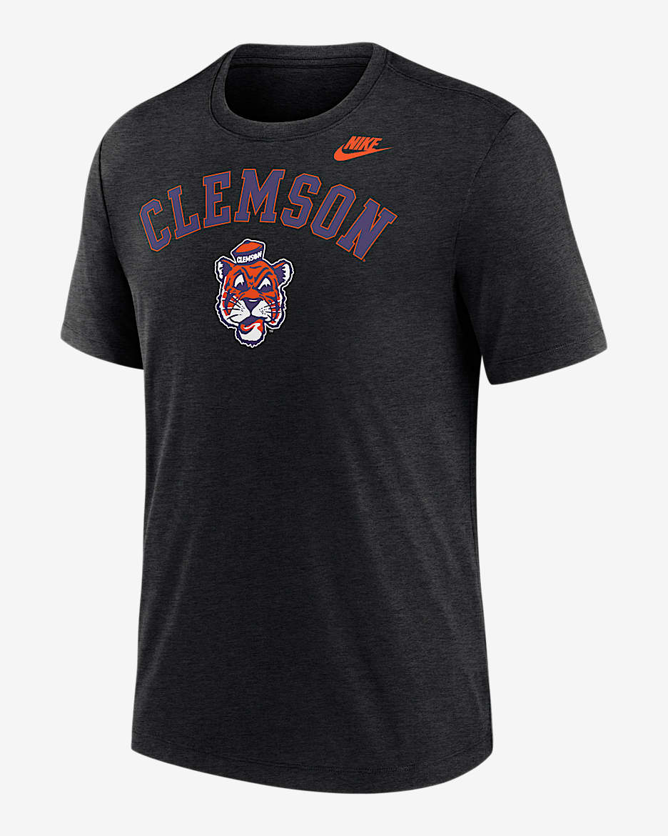 Playera universitaria Nike para hombre Clemson Legacy Arch - Negro