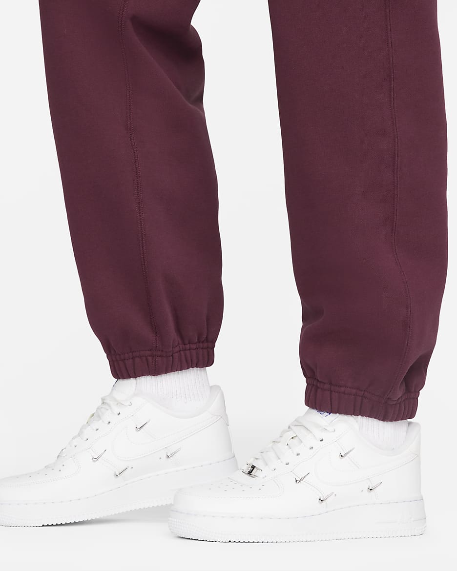 Nike Solo Swoosh fleecebukse til dame - Night Maroon