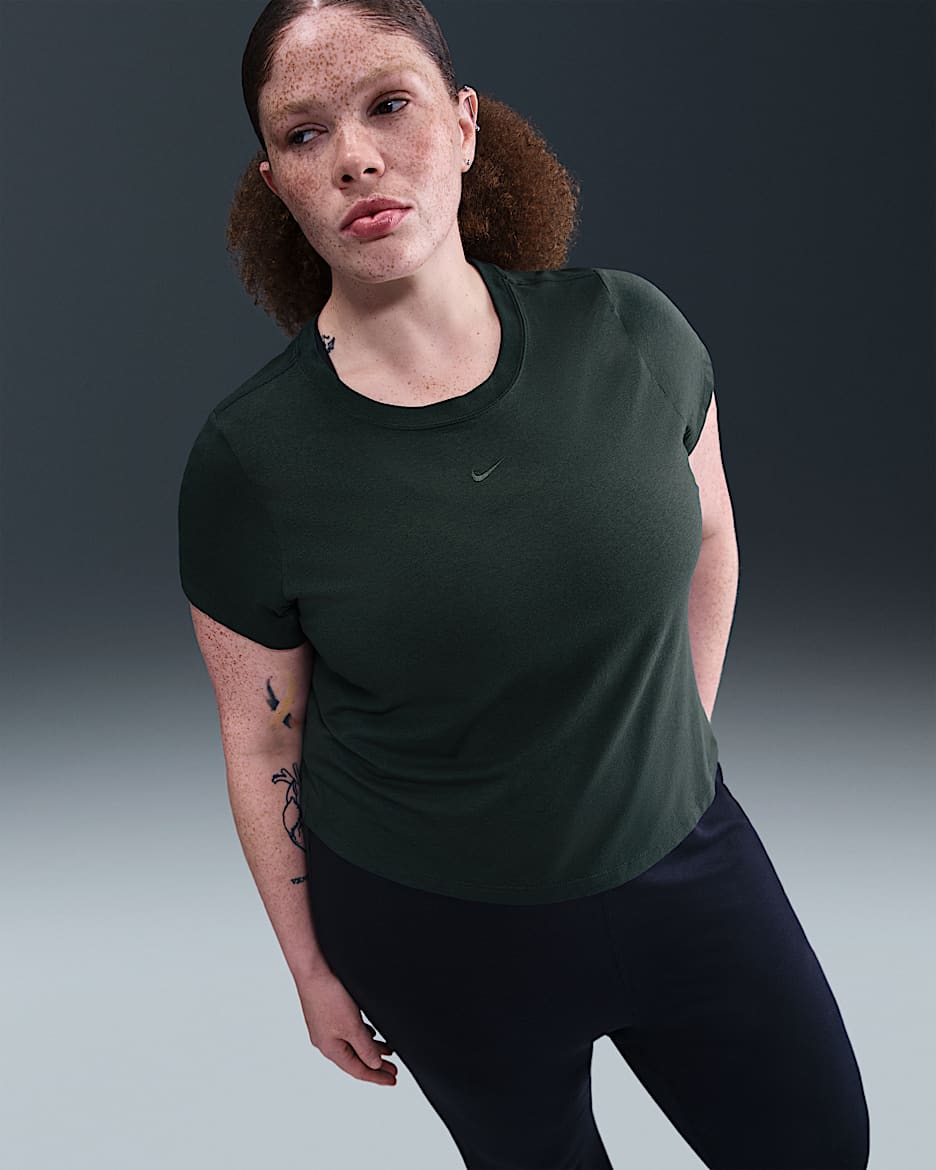 Nike Sportswear Chill Knit Women's Cropped T-Shirt (Plus Size) - Seaweed