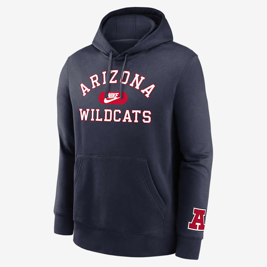 Arizona Wildcats Legacy Club Foundational Men's Nike College Pullover Hoodie - College Navy