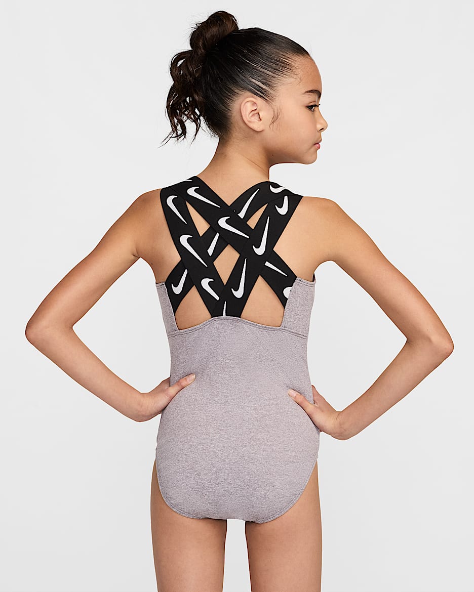 Nike Gymnastics Strappy Performance Leotard - Grey Heather