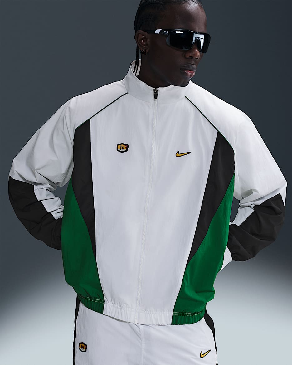 Nike Sportswear Men's Woven Track Jacket - White/Pine Green/Black