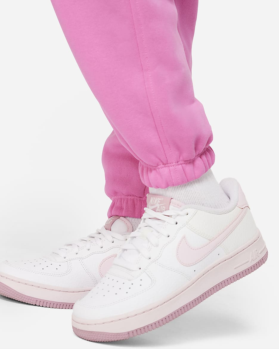 Pants holgados para niños talla grande Nike Sportswear Club Fleece - Rosa alegre/Rosa alegre/Blanco