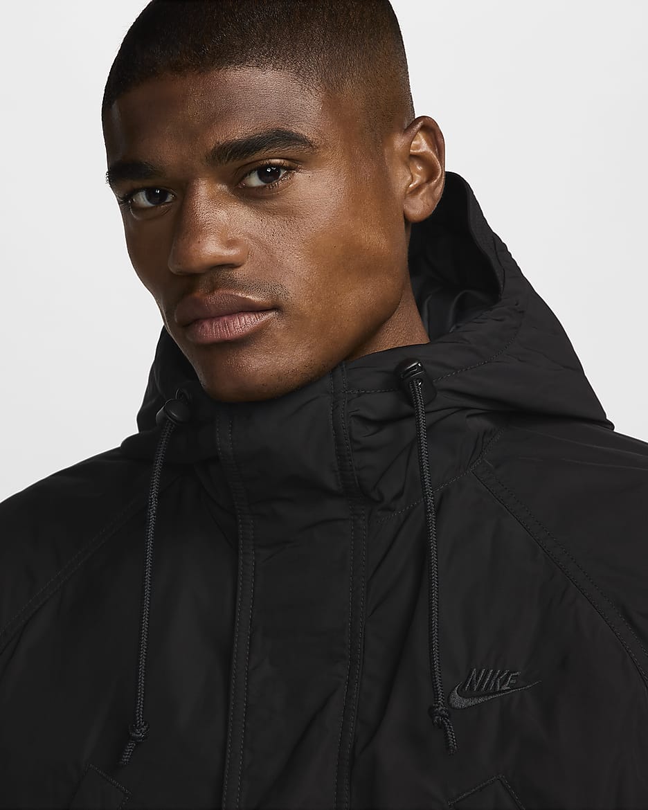 Nike Sportswear Club Fleece Men's Therma-FIT Parka - Black/Black/Black/White