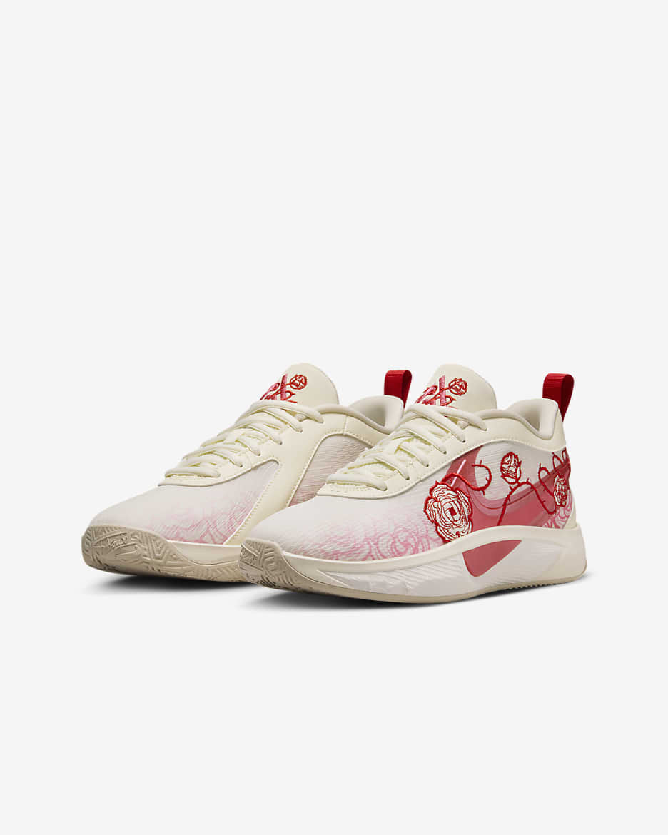 Tenis de básquetbol para niños grandes Giannis Freak 6 - Leche de coco/Vela/Rojo universitario/Rosa margarita