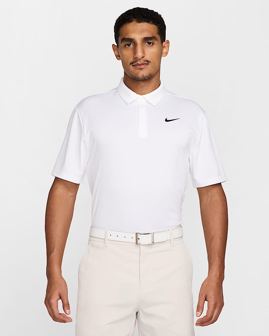 Nike Tour Men's Dri-FIT Jacquard Golf Polo - White/White/Black