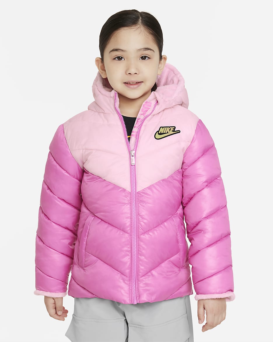Nike Colorblock Chevron Puffer Jacket Little Kids Jacket - Pink Foam