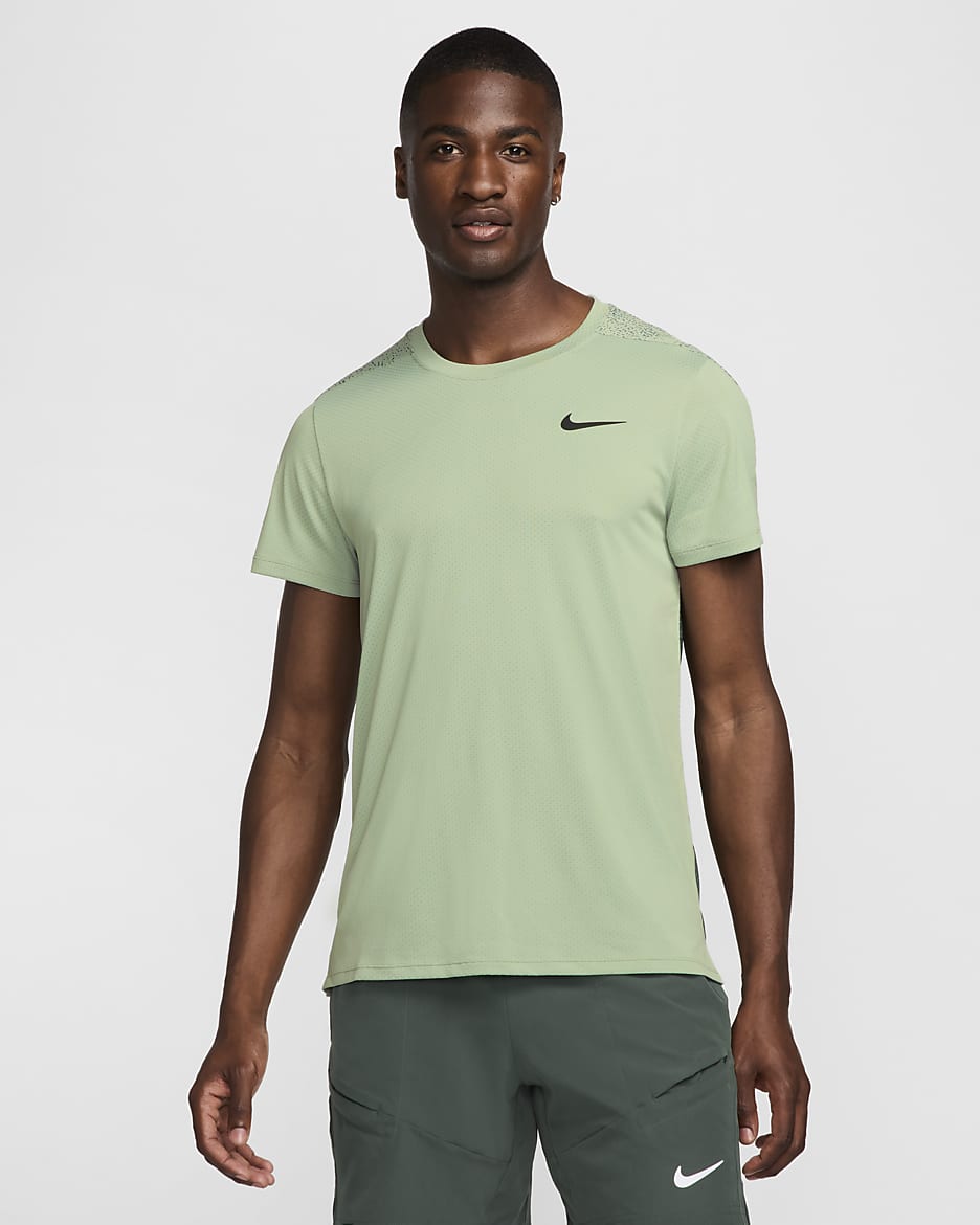 NikeCourt Slam Men's Dri-FIT Tennis Top - Jade Horizon/Black