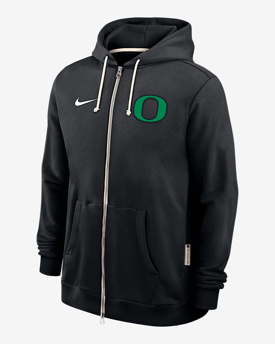 Oregon Sideline Men's Nike Dri-FIT College Full-Zip Hoodie - Black
