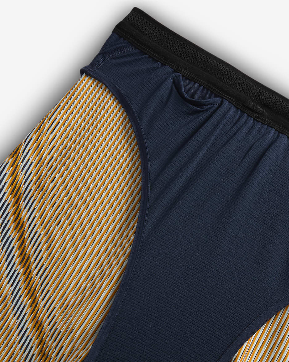 Nike AeroSwift Men's Dri-FIT ADV Running 1/2-Length Leggings - Obsidian/Bright Ceramic/Celestine Blue/Dark Obsidian