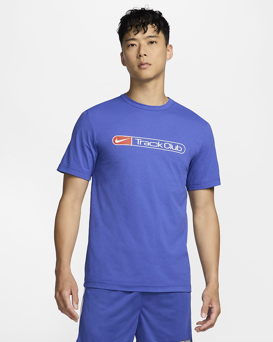 ナイキ ハイバース トラック クラブ メンズ Dri-FIT UV ショートスリーブ ランニングトップ - アストロノミーブルー/サミットホワイト