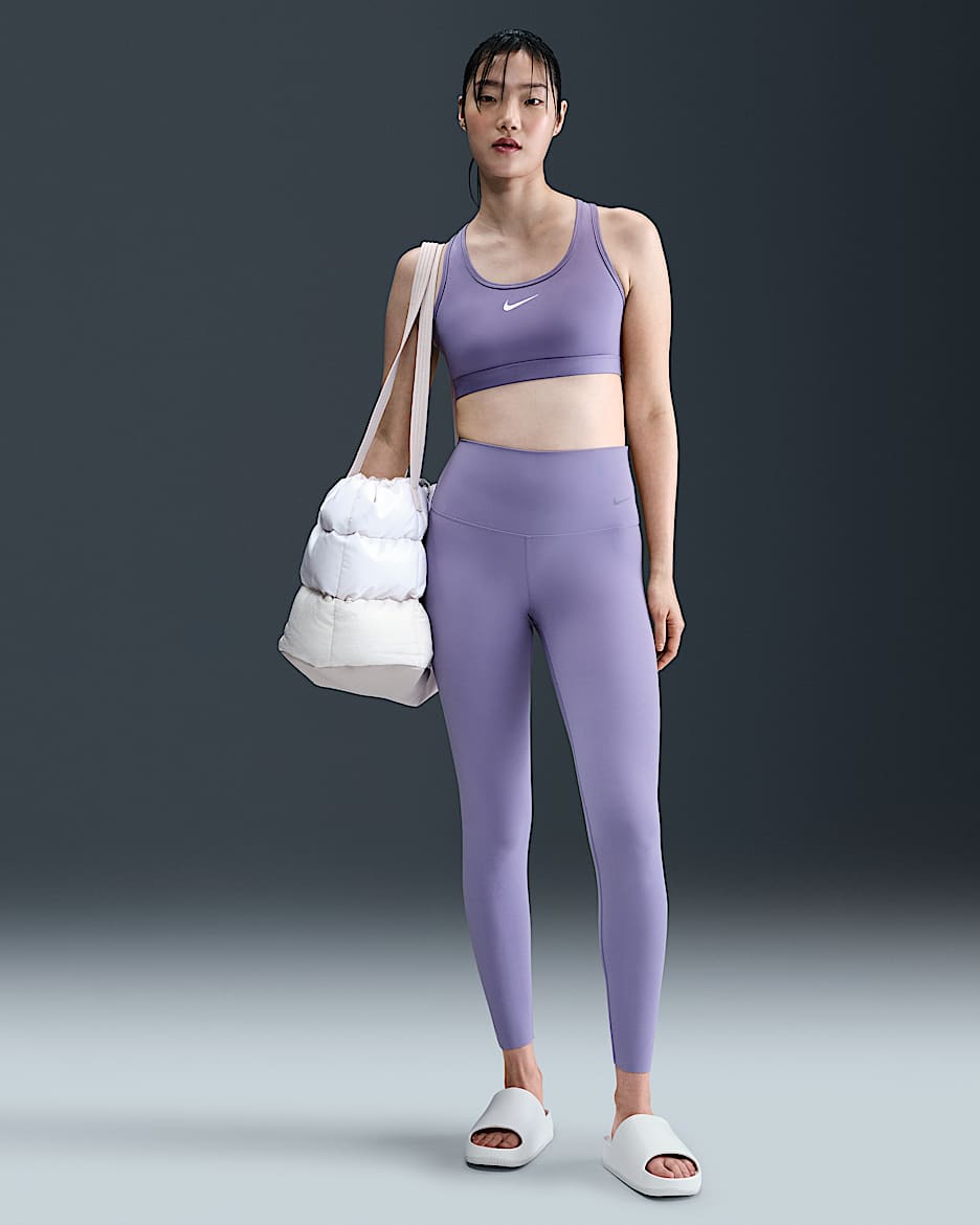 Nike Zenvy Women's Gentle-Support High-Waisted Full-Length Leggings - Dusty Amethyst/Black