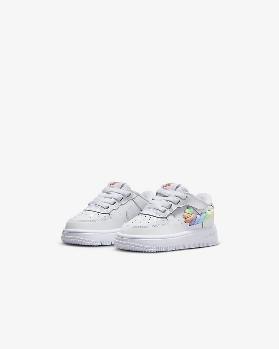 Nike Force 1 Low LV8 EasyOn Baby/Toddler Shoes - White/Terra Blush/Vapor Green/Multi-Color