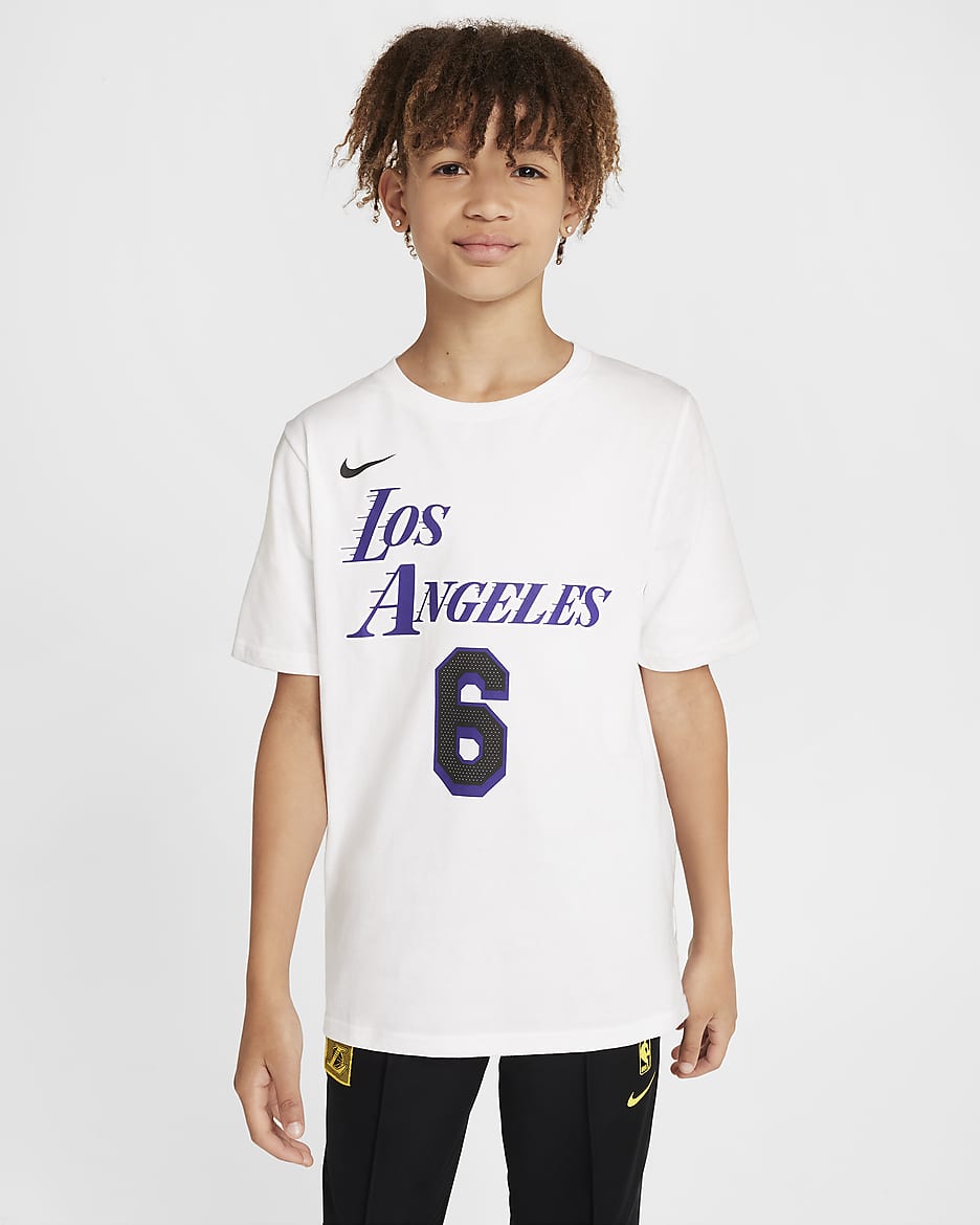 Los Angeles Lakers City Edition Nike NBA-T-Shirt für ältere Kinder - Weiß
