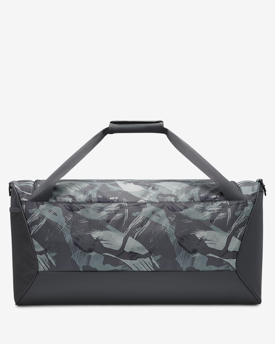 Nike Brasilia Printed Duffel Bag (Medium, 60L) - Iron Grey/Iron Grey/Bright Cactus